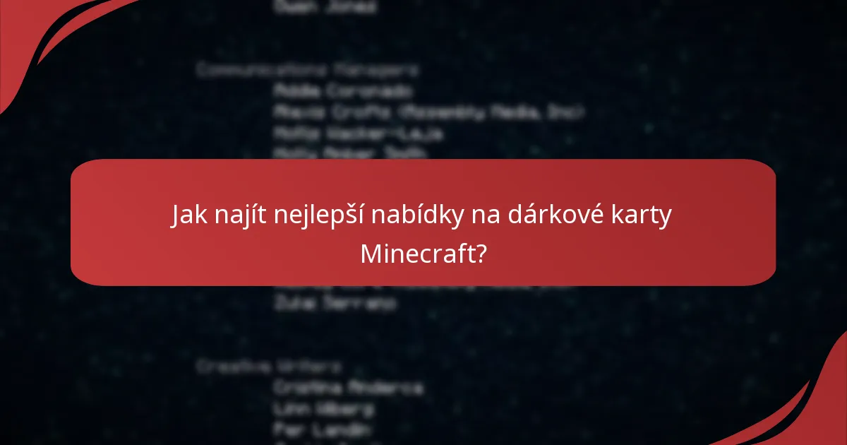 Jaké speciální edice dárkových karet Minecraft jsou k dispozici?